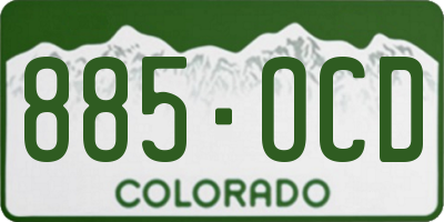 CO license plate 885OCD