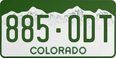 CO license plate 885ODT