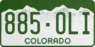CO license plate 885OLI