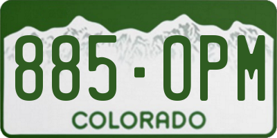 CO license plate 885OPM