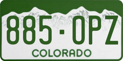 CO license plate 885OPZ