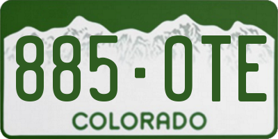 CO license plate 885OTE