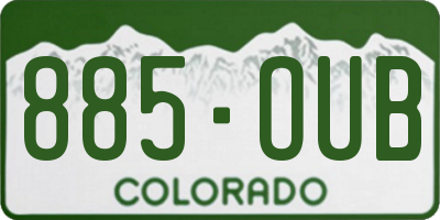 CO license plate 885OUB