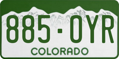CO license plate 885OYR