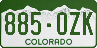 CO license plate 885OZK