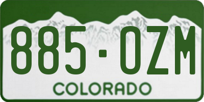 CO license plate 885OZM
