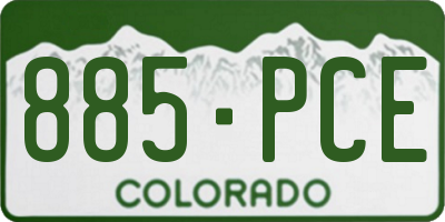 CO license plate 885PCE
