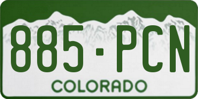CO license plate 885PCN