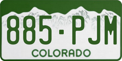 CO license plate 885PJM