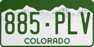 CO license plate 885PLV