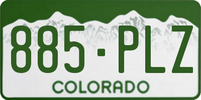 CO license plate 885PLZ