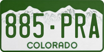 CO license plate 885PRA
