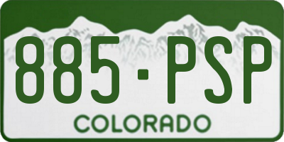 CO license plate 885PSP