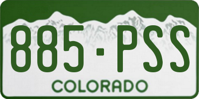 CO license plate 885PSS