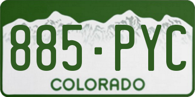 CO license plate 885PYC