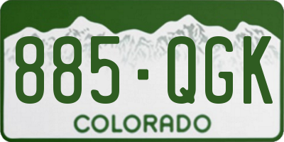 CO license plate 885QGK