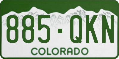 CO license plate 885QKN