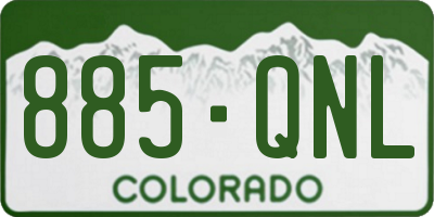 CO license plate 885QNL