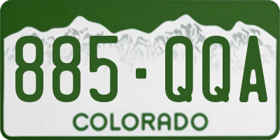 CO license plate 885QQA