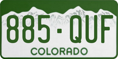 CO license plate 885QUF