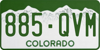CO license plate 885QVM
