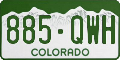 CO license plate 885QWH
