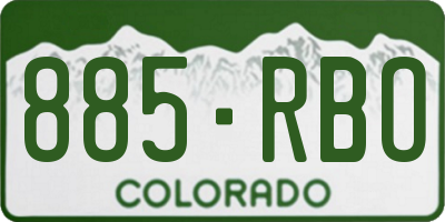 CO license plate 885RBO
