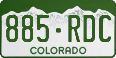 CO license plate 885RDC