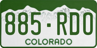 CO license plate 885RDO