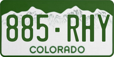 CO license plate 885RHY