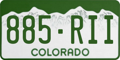 CO license plate 885RII
