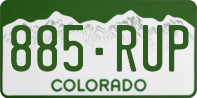 CO license plate 885RUP