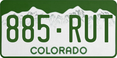 CO license plate 885RUT