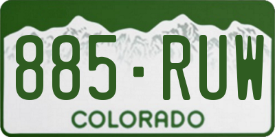 CO license plate 885RUW