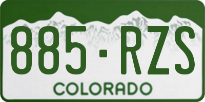 CO license plate 885RZS