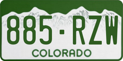 CO license plate 885RZW