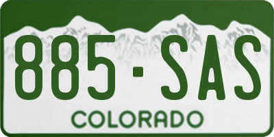 CO license plate 885SAS