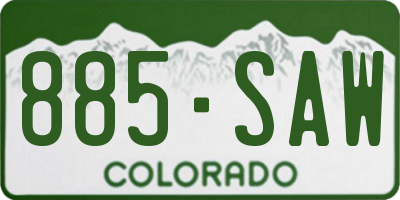 CO license plate 885SAW