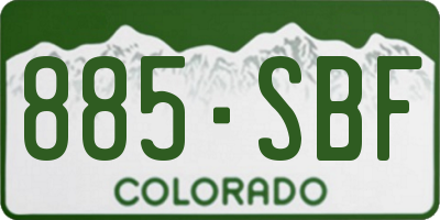CO license plate 885SBF