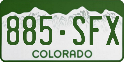 CO license plate 885SFX