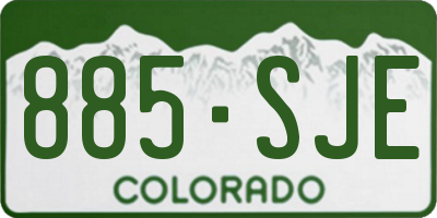 CO license plate 885SJE