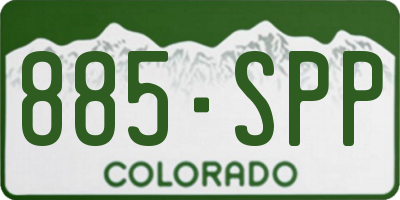 CO license plate 885SPP