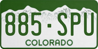 CO license plate 885SPU