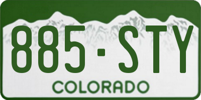 CO license plate 885STY