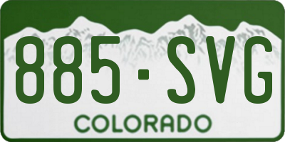 CO license plate 885SVG