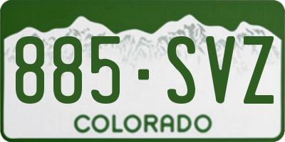 CO license plate 885SVZ