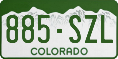 CO license plate 885SZL