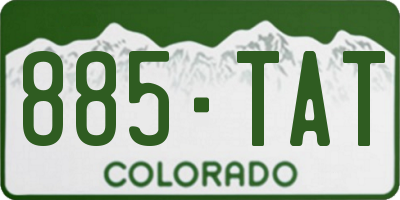CO license plate 885TAT