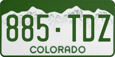CO license plate 885TDZ