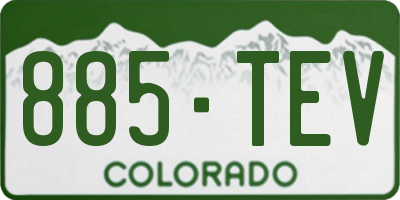 CO license plate 885TEV